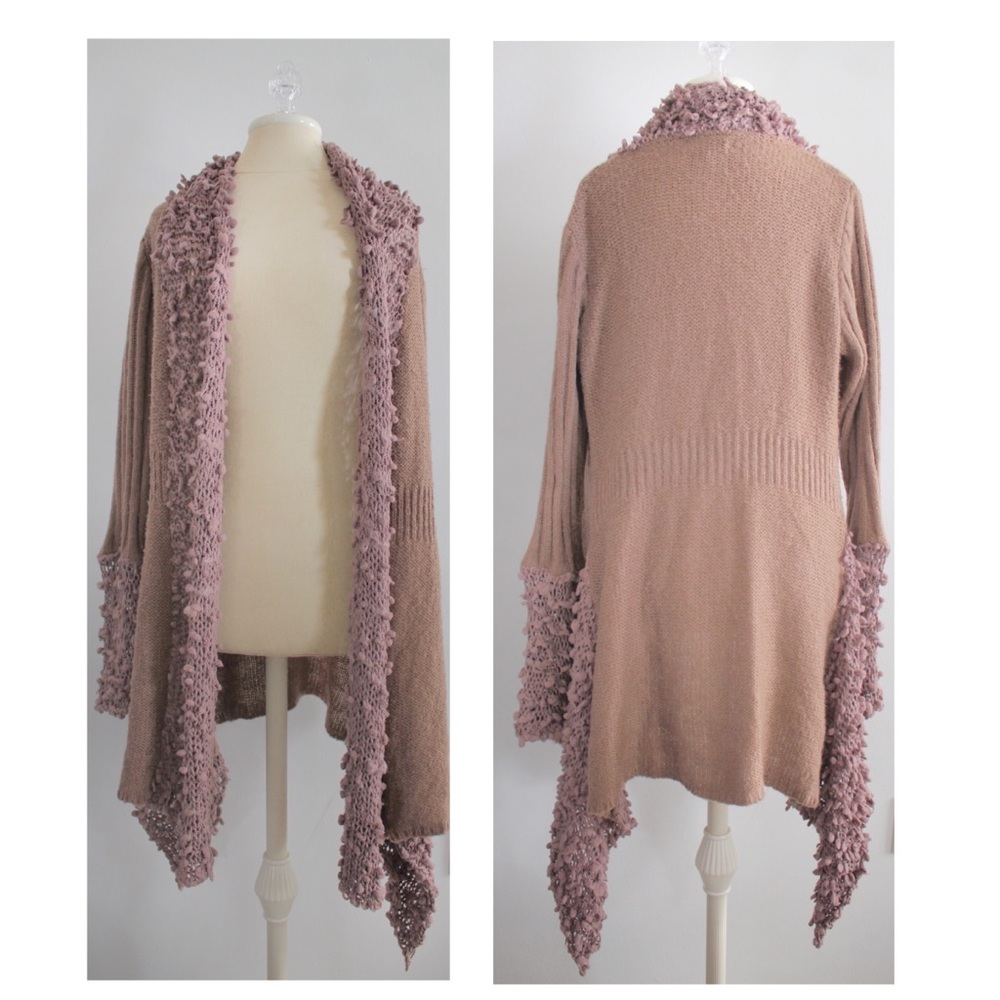 Ryu Bohemian Long Open Cardigan Medium / Large Preowned